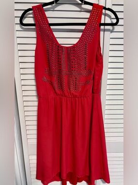 Studio Y Red Sleeveless Studded Dress